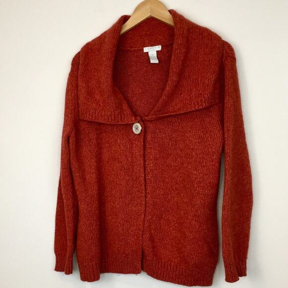 Tweeds Lambs Wool Angora Blend Cardigan - Burnt Orange, 2X - Picture 1 of 10